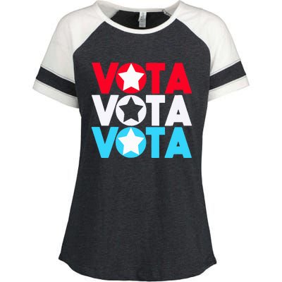 Vota Latinos Spanish Vote November Anti Trump Election Enza Ladies Jersey Colorblock Tee