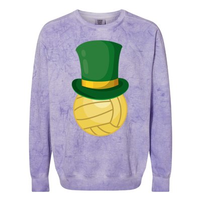 Volleyball Leprechaun St Patrick's Day Sport Funny Gift Colorblast Crewneck Sweatshirt