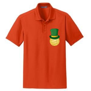 Volleyball Leprechaun St Patrick's Day Sport Funny Gift Dry Zone Grid Polo