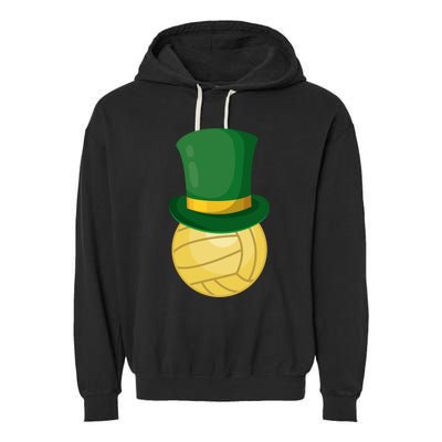 Volleyball Leprechaun St Patrick's Day Sport Funny Gift Garment-Dyed Fleece Hoodie