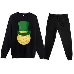 Volleyball Leprechaun St Patrick's Day Sport Funny Gift Premium Crewneck Sweatsuit Set