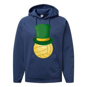 Volleyball Leprechaun St Patrick's Day Sport Funny Gift Performance Fleece Hoodie