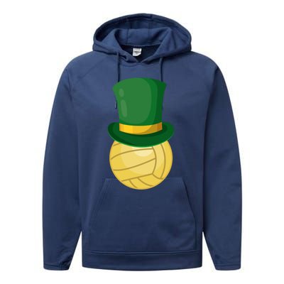 Volleyball Leprechaun St Patrick's Day Sport Funny Gift Performance Fleece Hoodie