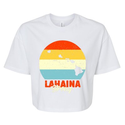 Vintage Lahaina Strong Gift Pray For Maui Bella+Canvas Jersey Crop Tee