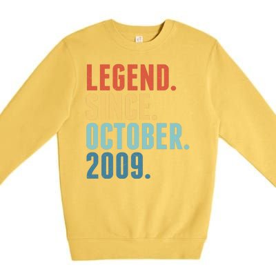 Vintage Legend Since October 2009 Birthday Premium Crewneck Sweatshirt