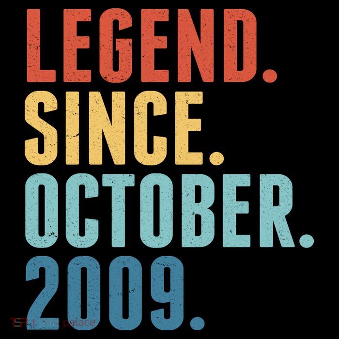 Vintage Legend Since October 2009 Birthday Tall T-Shirt