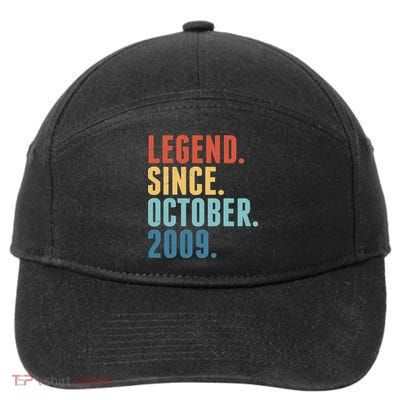 Vintage Legend Since October 2009 Birthday 7-Panel Snapback Hat