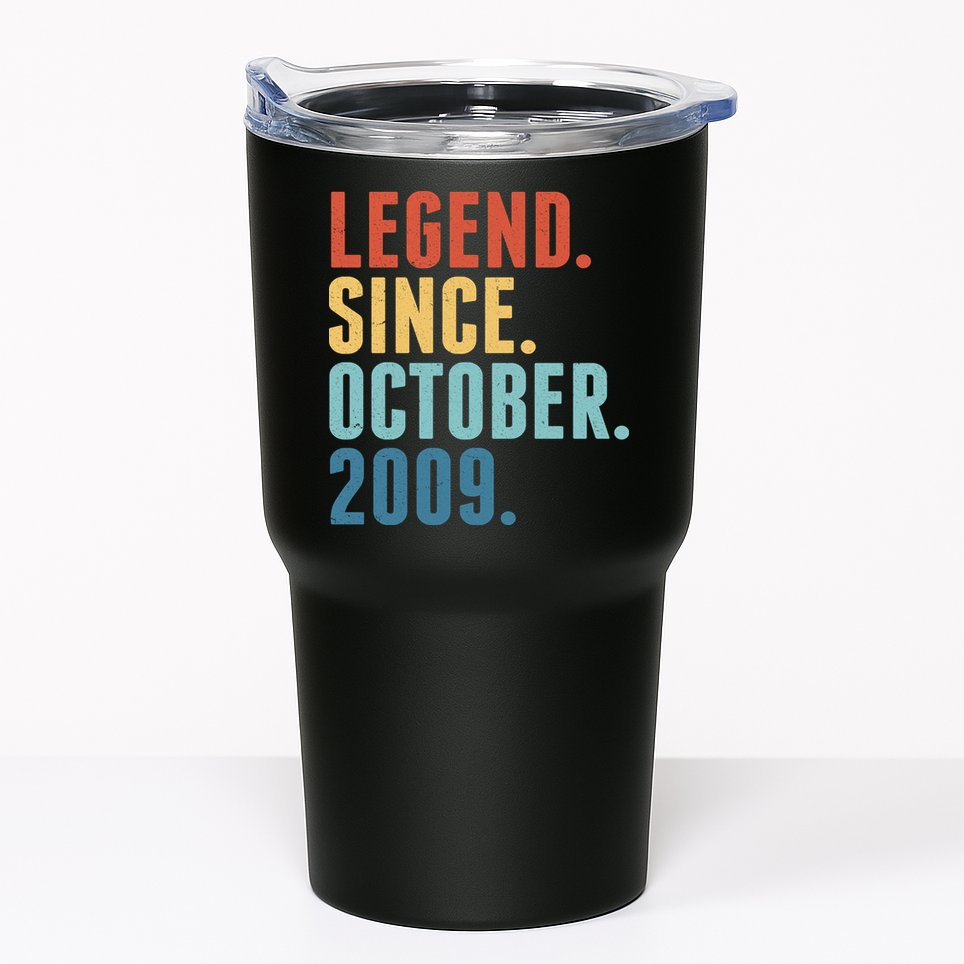 Vintage Legend Since October 2009 Birthday Tumbler
