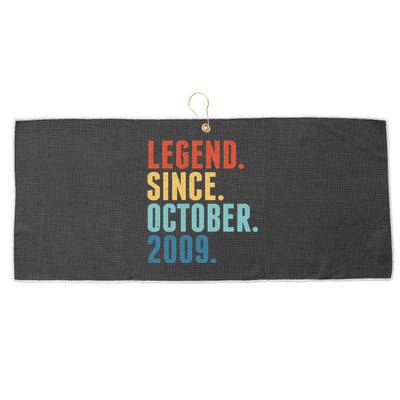 Vintage Legend Since October 2009 Birthday Large Microfiber Waffle Golf Towel