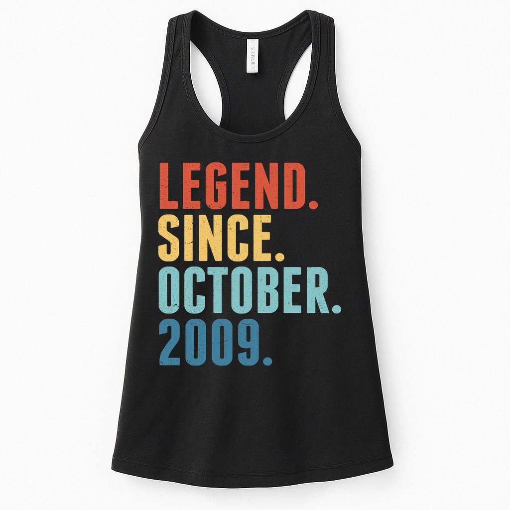 Vintage Legend Since October 2009 Birthday Womens Tank Top