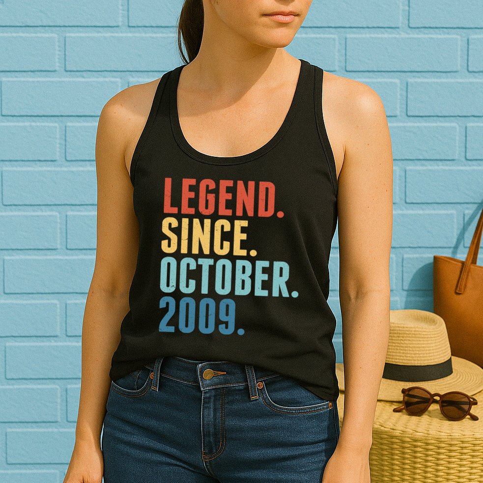Vintage Legend Since October 2009 Birthday Womens Tank Top