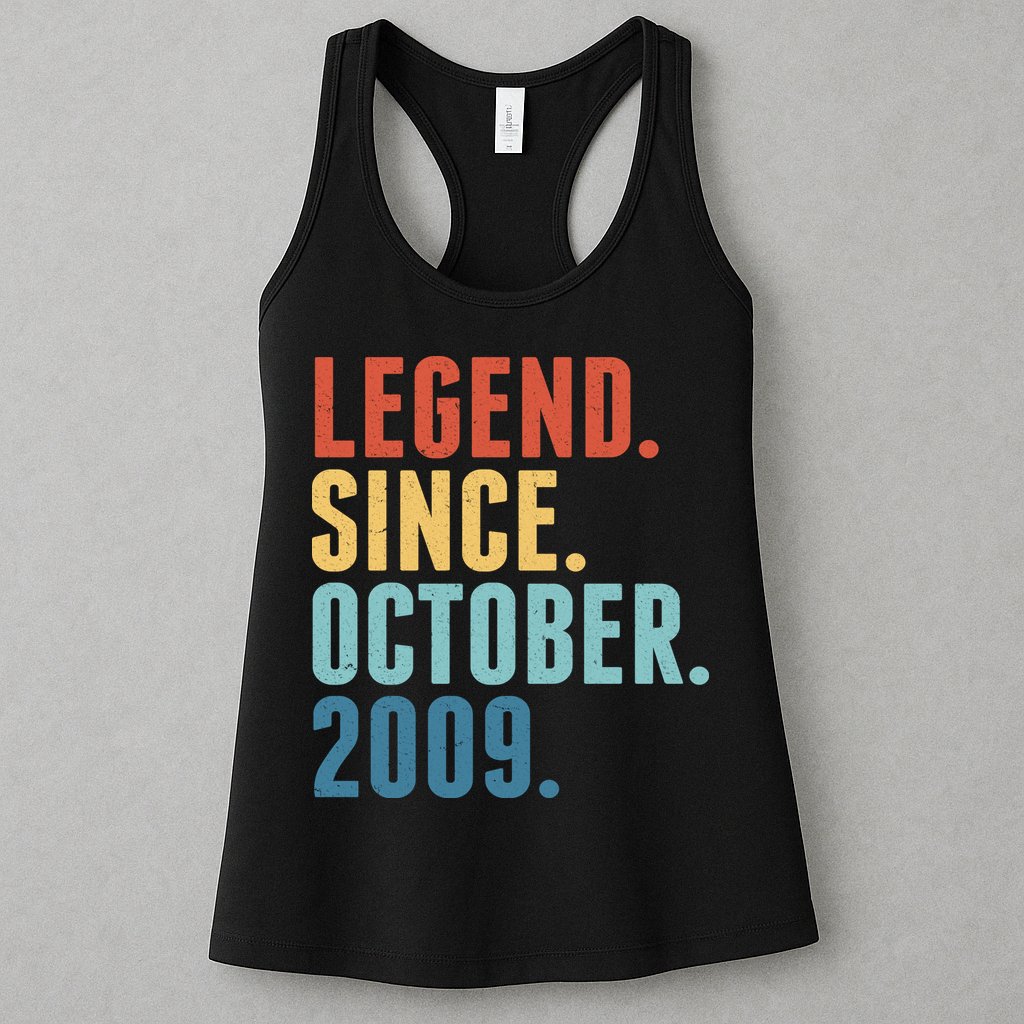 Vintage Legend Since October 2009 Birthday Womens Tank Top