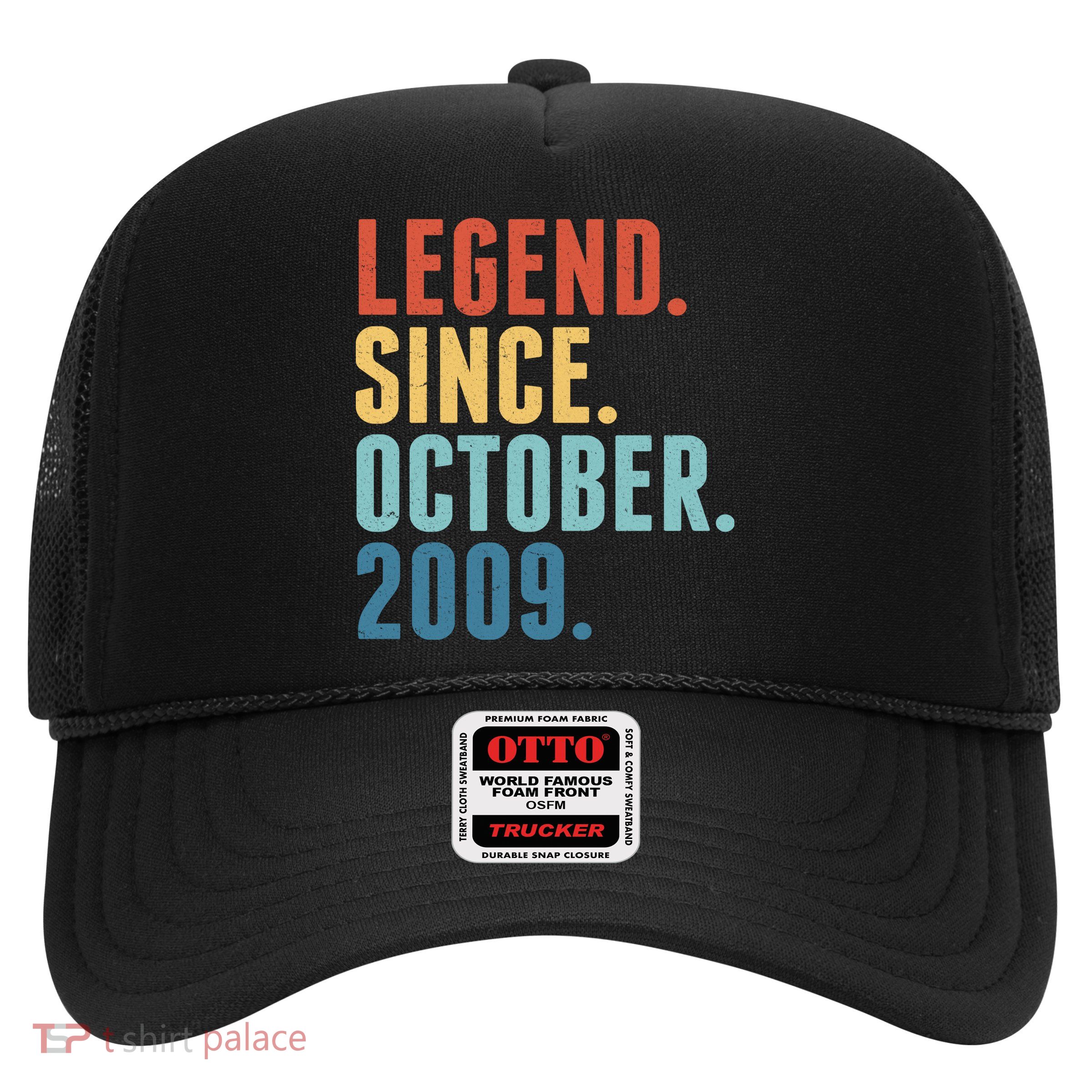 Vintage Legend Since October 2009 Birthday Trucker Hat