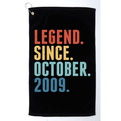 Vintage Legend Since October 2009 Birthday Platinum Collection Golf Towel