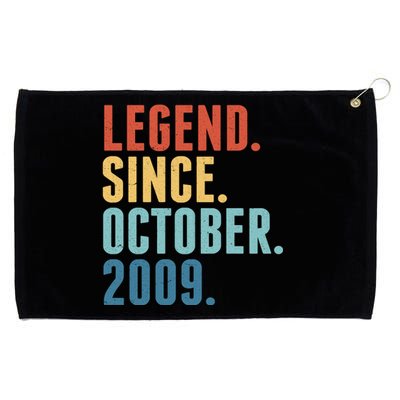 Vintage Legend Since October 2009 Birthday Grommeted Golf Towel