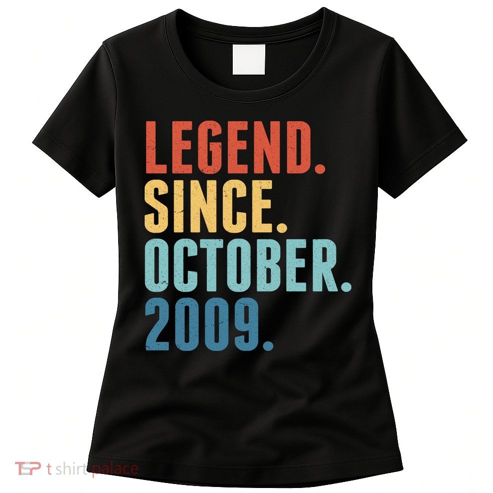 Vintage Legend Since October 2009 Birthday Womens T-Shirt