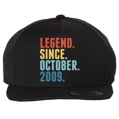 Vintage Legend Since October 2009 Birthday Wool Snapback Cap