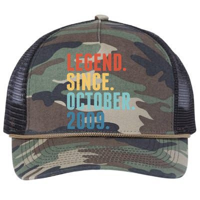 Vintage Legend Since October 2009 Birthday Retro Rope Trucker Hat Cap