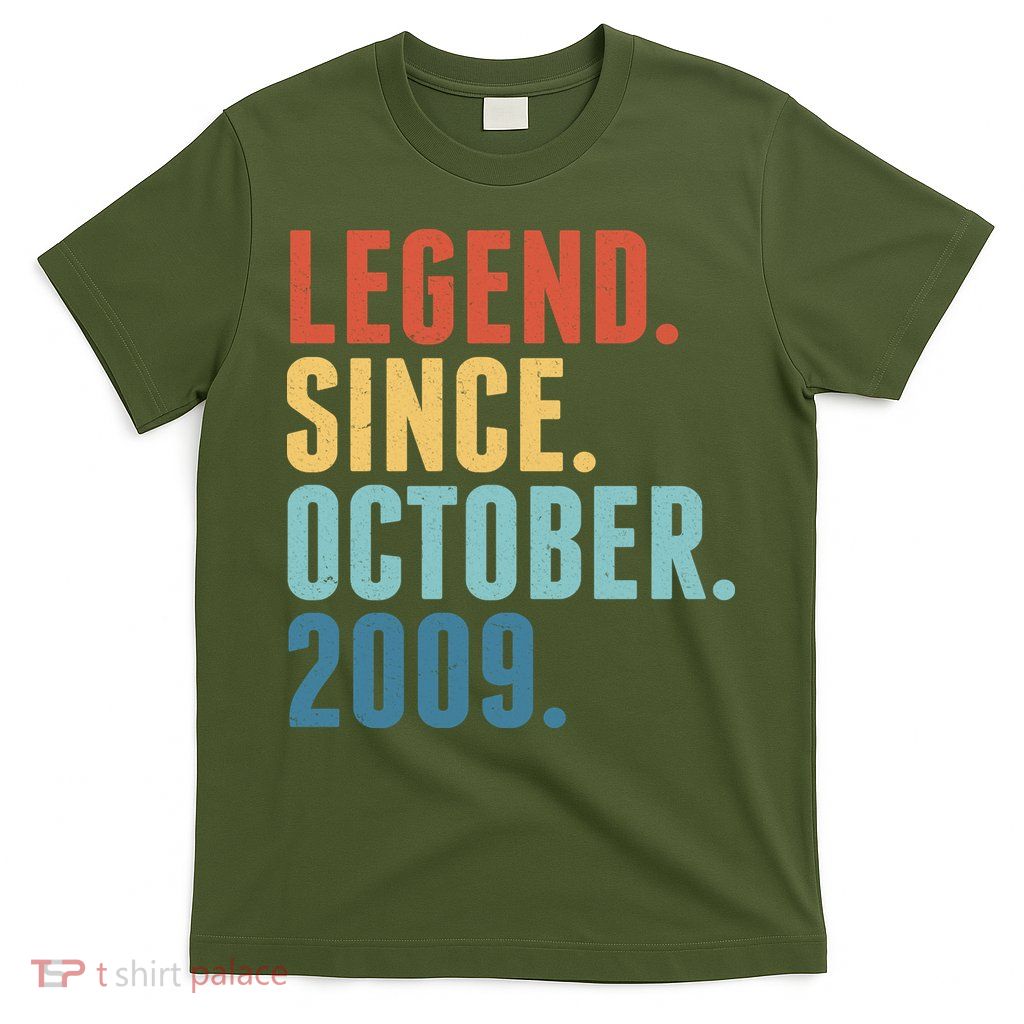 Vintage Legend Since October 2009 Birthday T-Shirt
