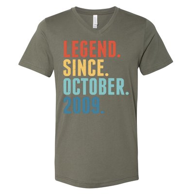 Vintage Legend Since October 2009 Birthday V-Neck T-Shirt