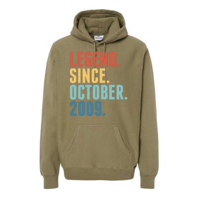 Vintage Legend Since October 2009 Birthday Premium Hoodie