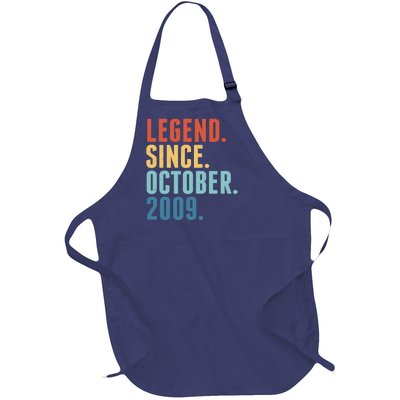 Vintage Legend Since October 2009 Birthday Full-Length Apron With Pockets