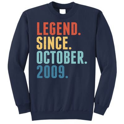 Vintage Legend Since October 2009 Birthday Sweatshirt