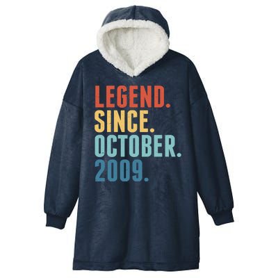 Vintage Legend Since October 2009 Birthday Hooded Wearable Blanket