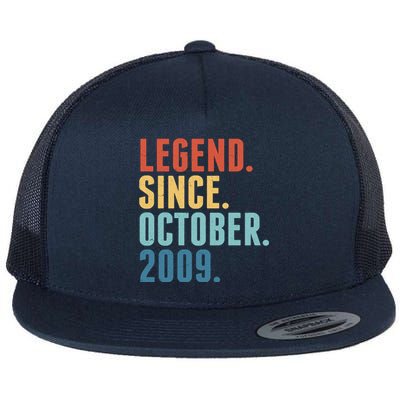 Vintage Legend Since October 2009 Birthday Flat Bill Trucker Hat