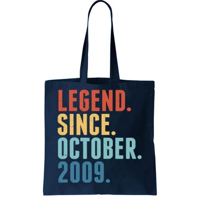 Vintage Legend Since October 2009 Birthday Tote Bag