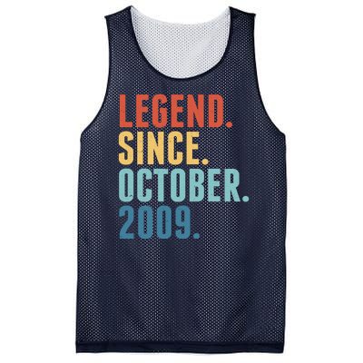 Vintage Legend Since October 2009 Birthday Mesh Reversible Basketball Jersey Tank