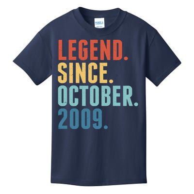 Vintage Legend Since October 2009 Birthday Kids T-Shirt