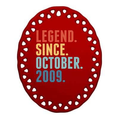 Vintage Legend Since October 2009 Birthday Ceramic Oval Ornament