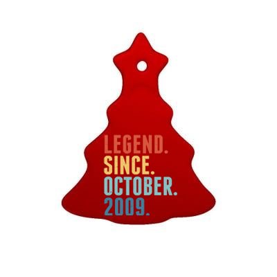 Vintage Legend Since October 2009 Birthday Ceramic Tree Ornament