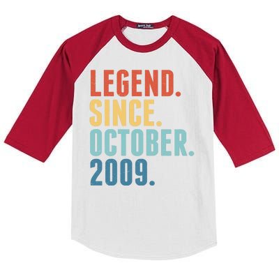 Vintage Legend Since October 2009 Birthday Kids Colorblock Raglan Jersey