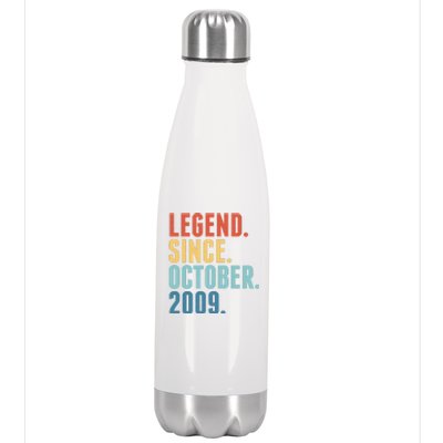 Vintage Legend Since October 2009 Birthday Stainless Steel Insulated Water Bottle