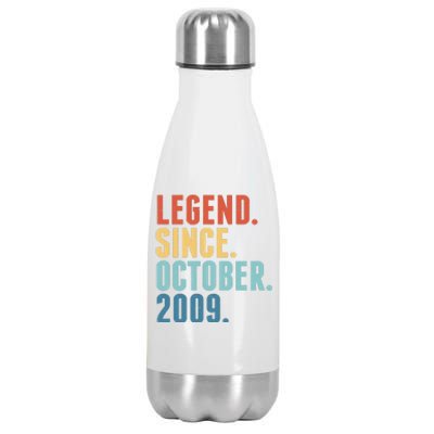 Vintage Legend Since October 2009 Birthday Stainless Steel Insulated Water Bottle