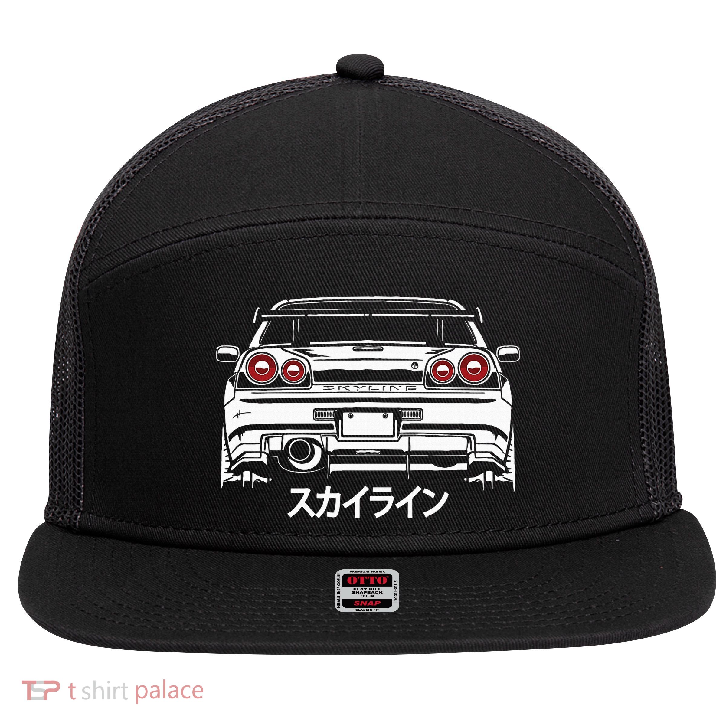 Vintage Legendary Skyline Jdm Gt R 34 7 Panel Mesh Trucker Snapback Hat
