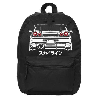 Vintage Legendary Skyline Jdm Gt R 34 16 in Basic Backpack