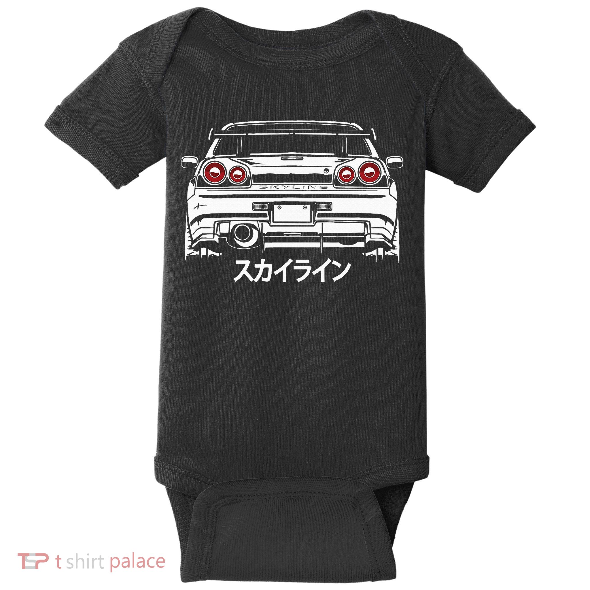 Vintage Legendary Skyline Jdm Gt R 34 Baby Bodysuit