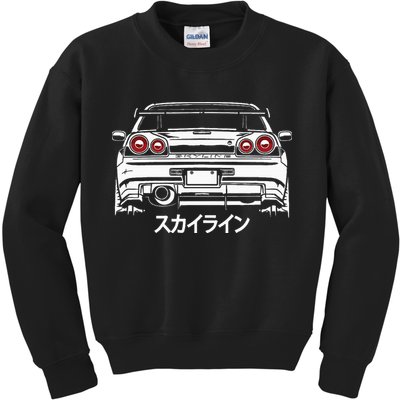 Vintage Legendary Skyline Jdm Gt R 34 Kids Sweatshirt