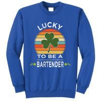 Vintage Lucky To Be A Bartender St Patrick Day Gift Shamrock Great Gift Sweatshirt