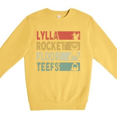 Vintage Lylla Teefs Floor Rocket Guardian Funny Matching Team Premium Crewneck Sweatshirt