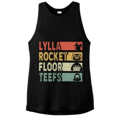 Vintage Lylla Teefs Floor Rocket Guardian Funny Matching Team Ladies PosiCharge Tri-Blend Wicking Tank