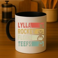 Vintage Lylla Teefs Floor Rocket Guardian Funny Matching Team Mug