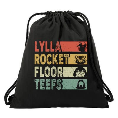 Vintage Lylla Teefs Floor Rocket Guardian Funny Matching Team Drawstring Bag