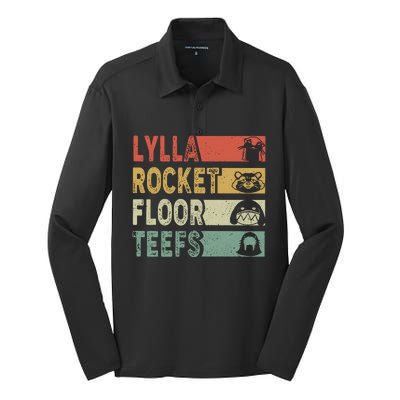 Vintage Lylla Teefs Floor Rocket Guardian Funny Matching Team Silk Touch Performance Long Sleeve Polo