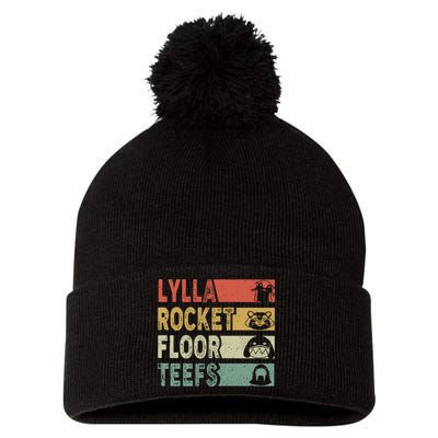 Vintage Lylla Teefs Floor Rocket Guardian Funny Matching Team Pom Pom 12in Knit Beanie