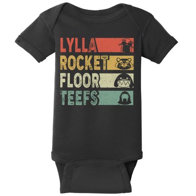 Vintage Lylla Teefs Floor Rocket Guardian Funny Matching Team Baby Bodysuit