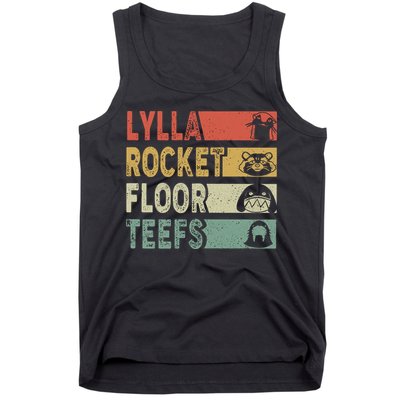 Vintage Lylla Teefs Floor Rocket Guardian Funny Matching Team Tank Top
